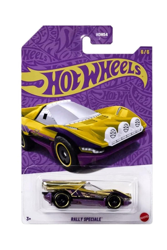 Hot Wheels Pearl & Chrome Rally Speciale collectible die-cast car with metallic paint
