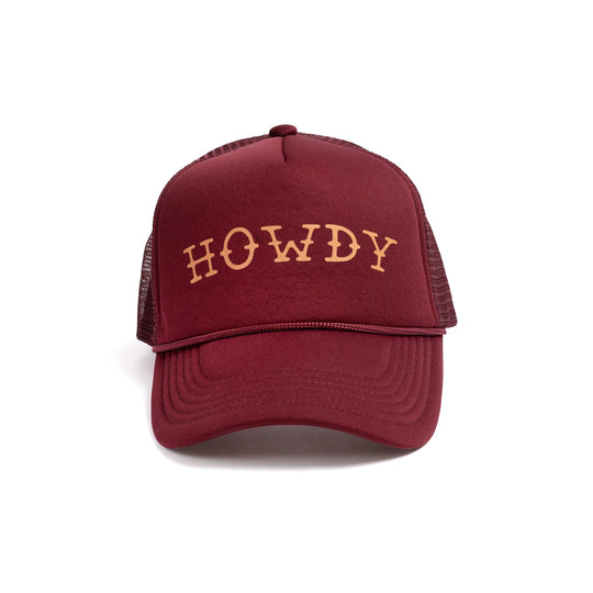 Howdy Maroon Trucker Hat