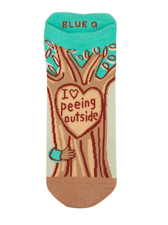 I Heart Peeing Outside Sneaker Socks L/XL