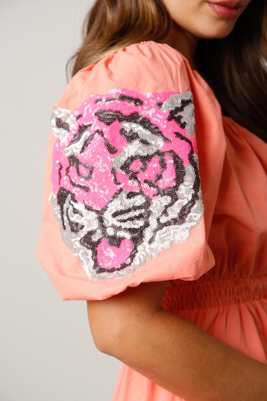 Tiger Patch Skater Mini Dress