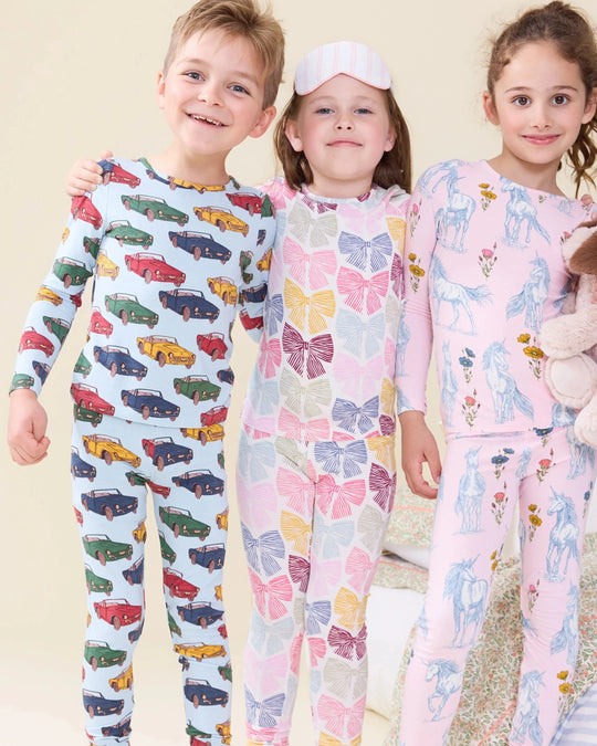 Pink Chicken - Vintage Cars Kid's Bamboo PJ Set