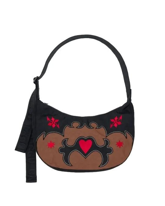 Baggu Medium Nylon Crescent Bag - Western Appliqué