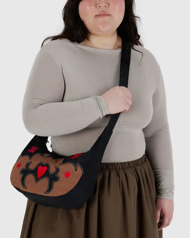 Baggu Medium Nylon Crescent Bag - Western Appliqué