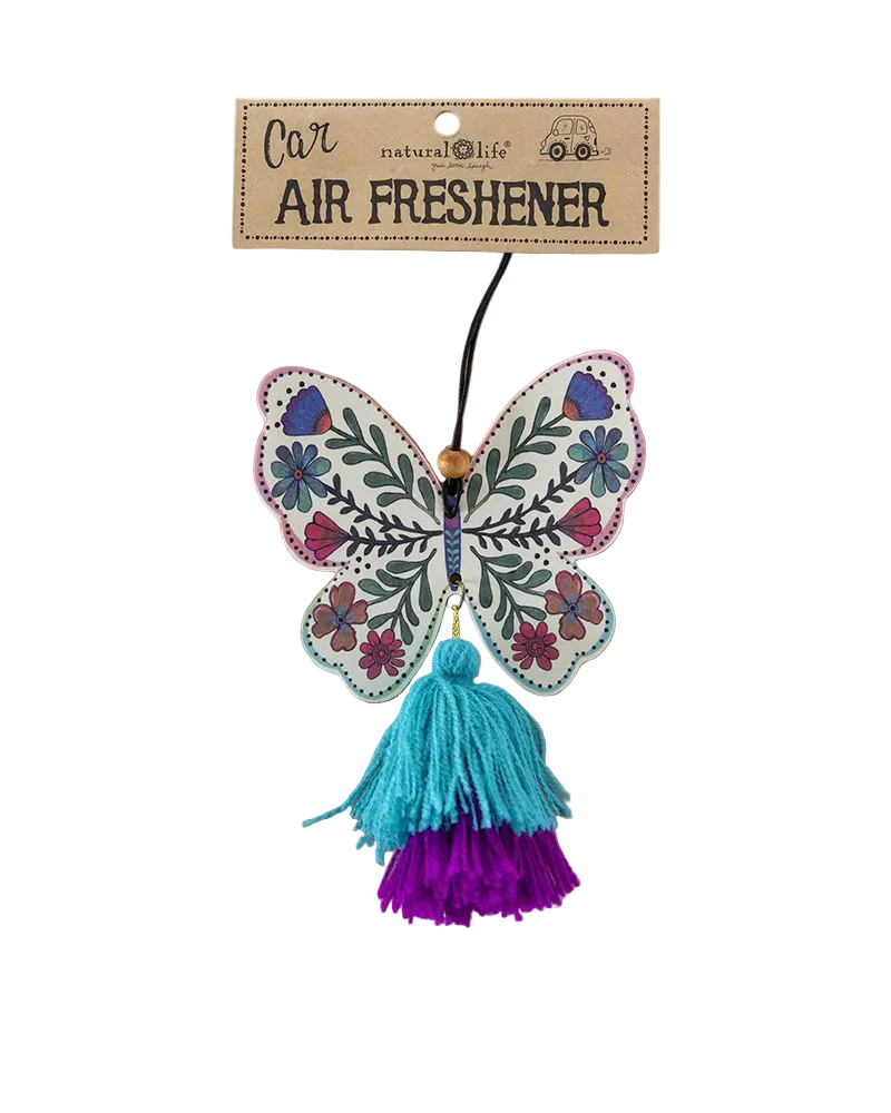 Cream Butterfly Car Air Freshener
