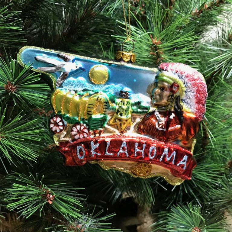 Oklahoma Glass Ornament