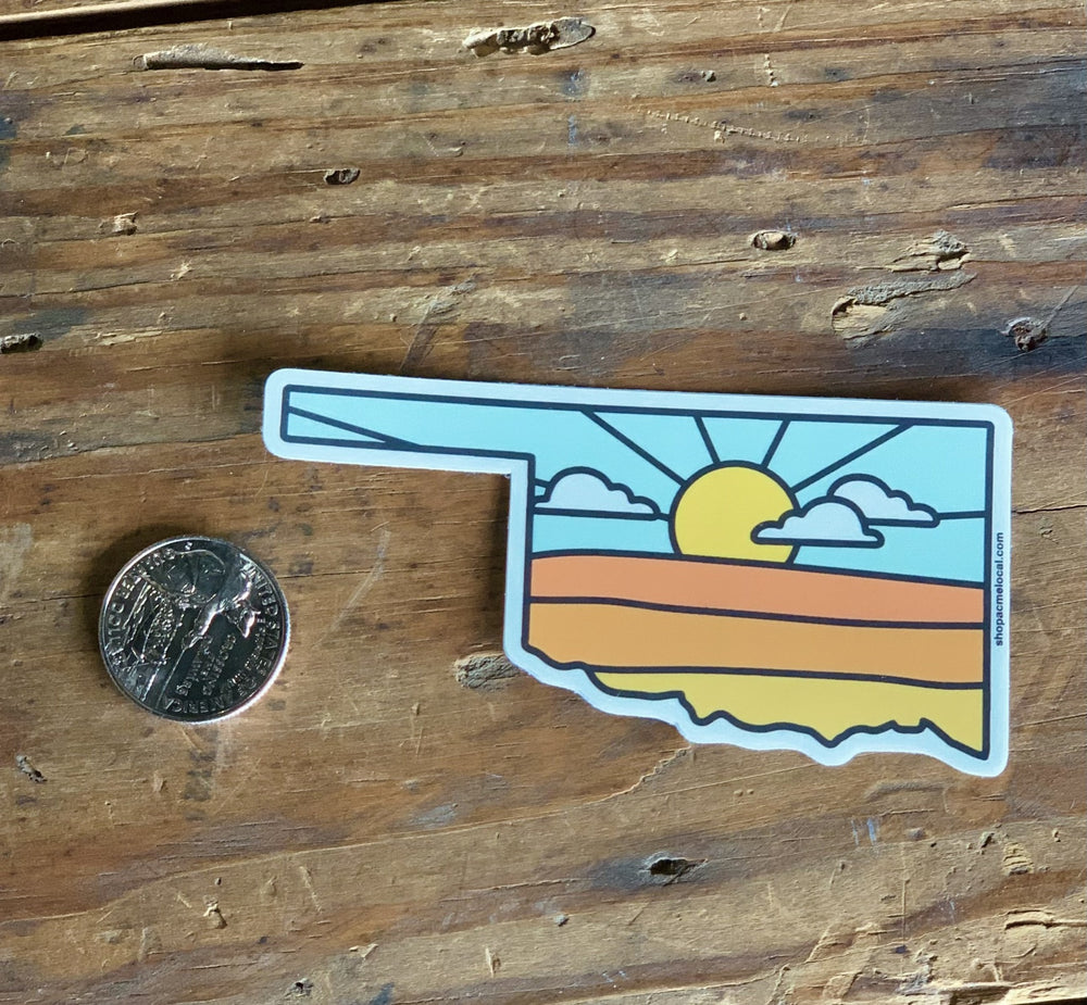 Oklahoma Sunrise State Outline Sticker