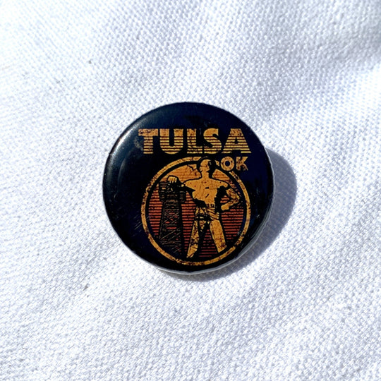 Tulsa Vintage Golden Driller 1.25" Button