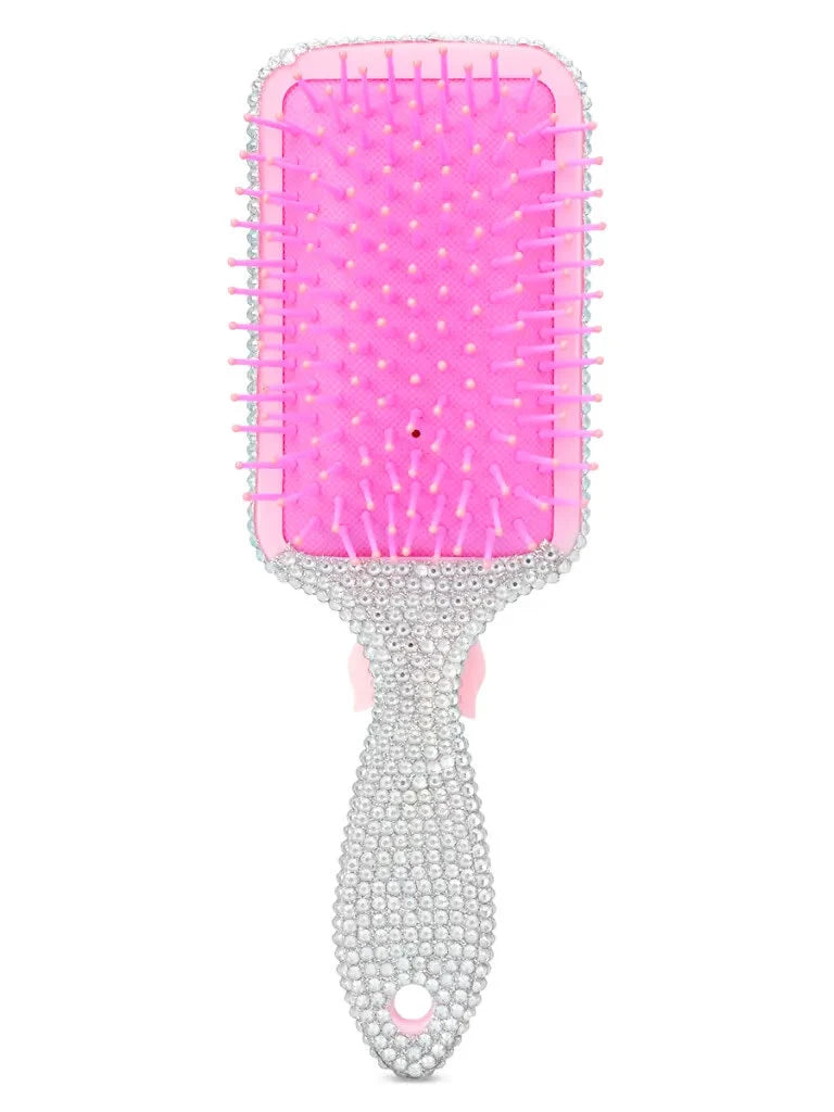 Charming Rhinestone Paddle Brush