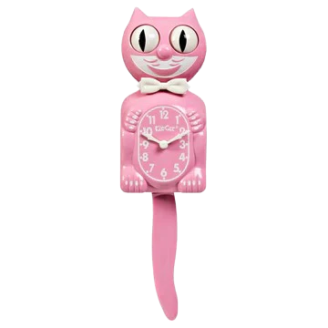 Kit Cat Klock Pink Satin Clock