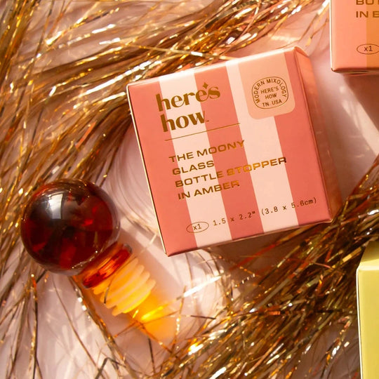 Amber Moony Glass Bottle Stopper