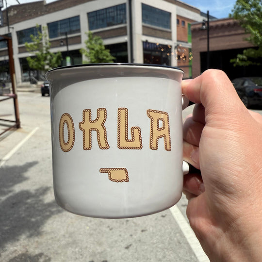 OKLA mug perfect for Tulsa visitors or local gifts