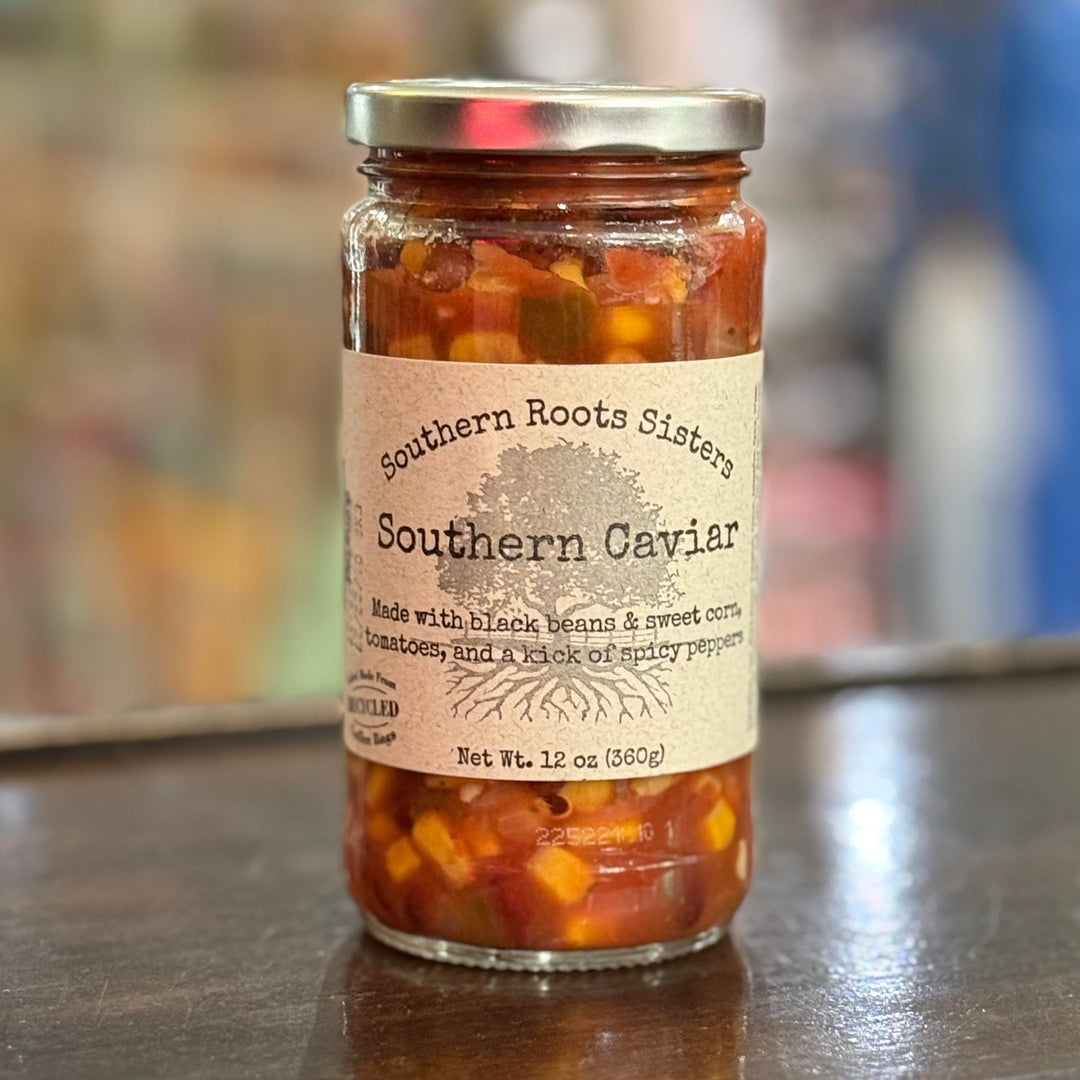 Zesty Oklahoma-made Southern Caviar with corn, beans, peppers, and spice – perfect as dip or gourmet gift