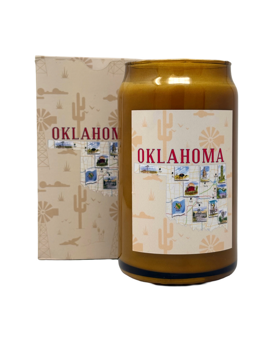 Oklahoma Map Tulsa in Ink Candle - Vanilla Woods