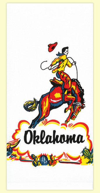 Oklahoma Cowboy Souvenir Kitchen Towel