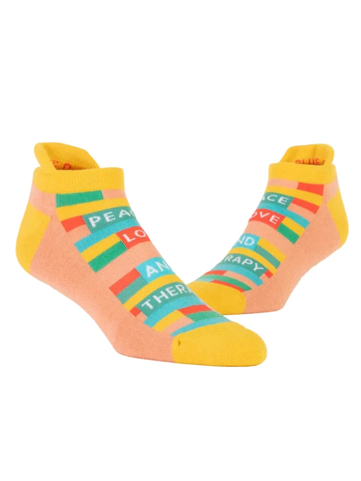 Peace Love & Therapy Sneaker Socks L/XL