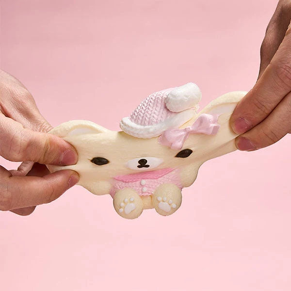 Pink Hatted Bear Taba Deluxe Premium Squishy