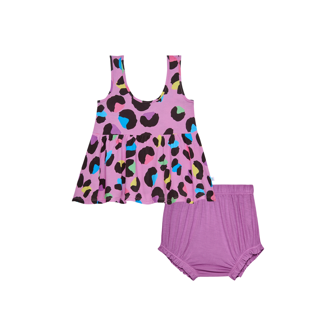 Electric Leopard - Tank Top Peplum & Bloomer Set