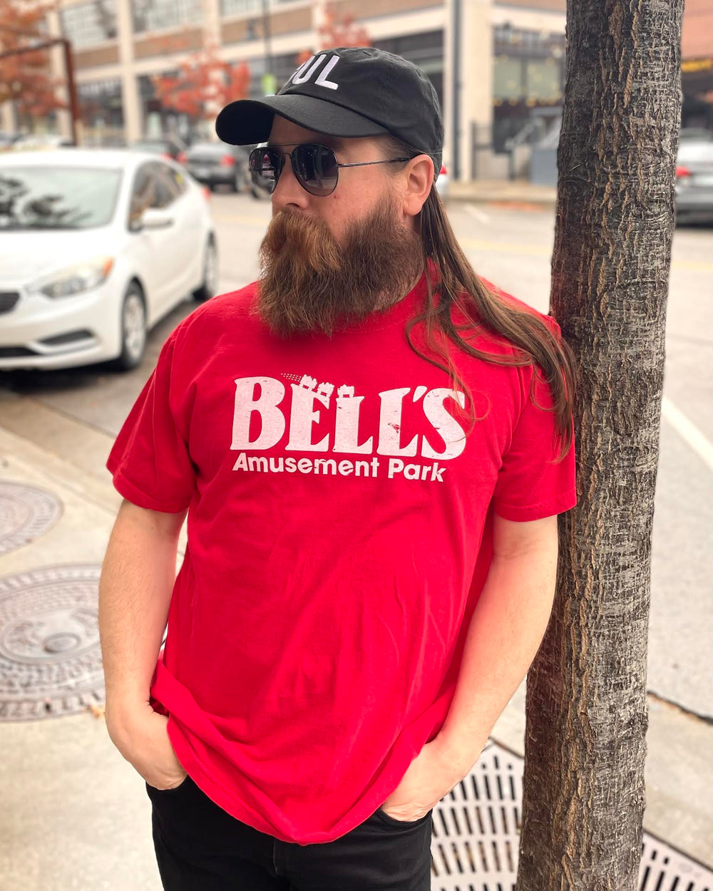 Classic logo tee from Bell’s Amusement Park in Tulsa, comfortable and retro style