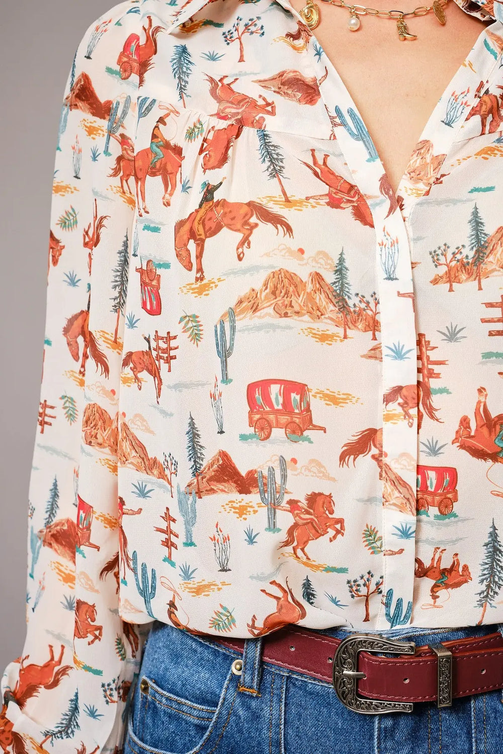 Western Long Sleeve Button Up Shirt