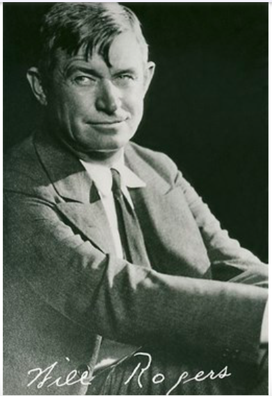 Signed Will Rogers Portrait Postcard