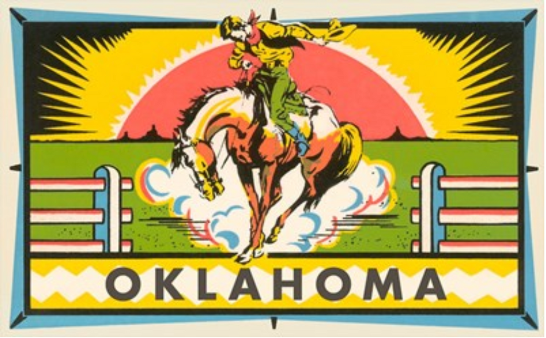 Bucking Bronco Cowboy Postcard