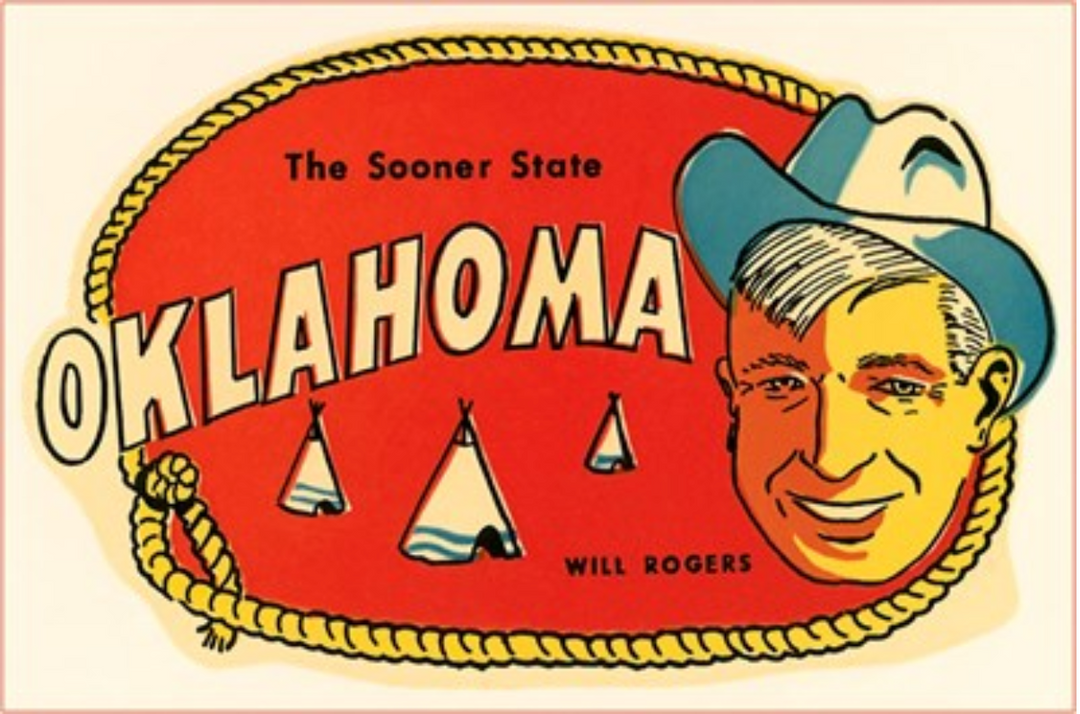 Will Rogers Sooner State Postcard