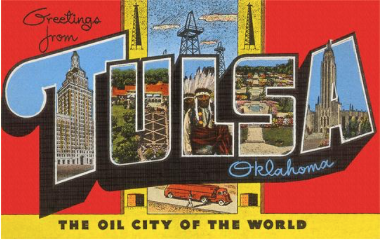 Greetings from Tulsa Postcard-Red