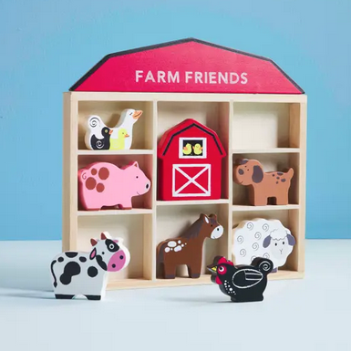 Wood Farm Animal Set
