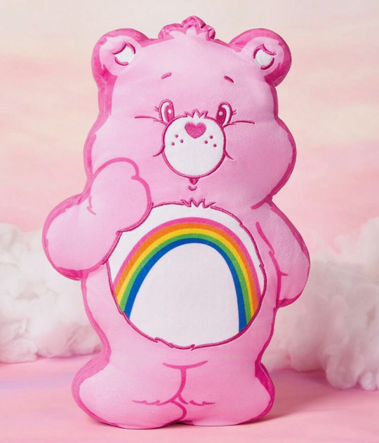Care Bears Cartoon Bear Embroidered Pink Plush Pillow