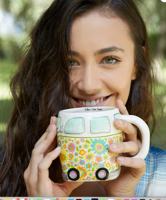 Folk Art Coffee Mug - Daisy The Van