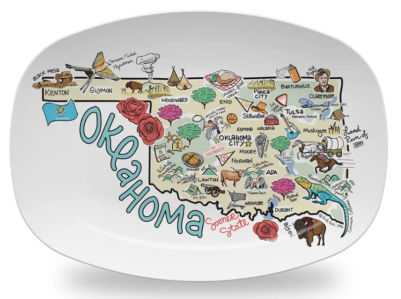 Oklahoma Map Platter