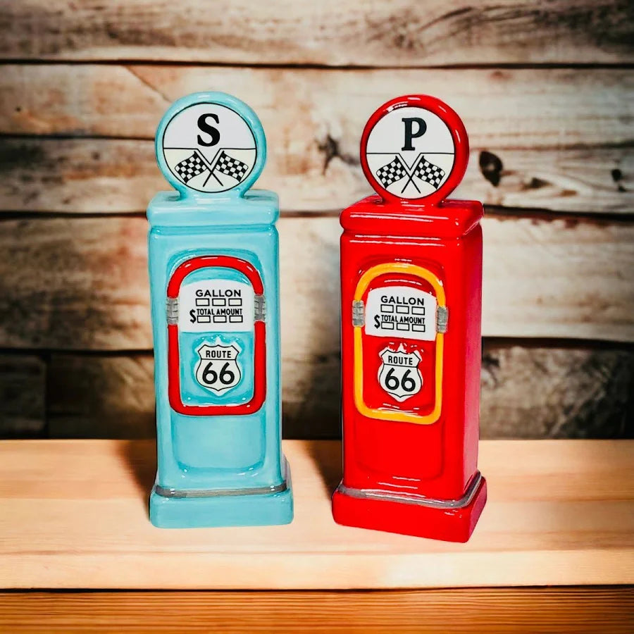 Route 66 Gas Pump Salt & Pepper Shakers