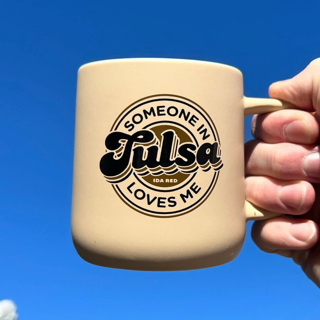 Someone in Tulsa Loves Me Mug Beige