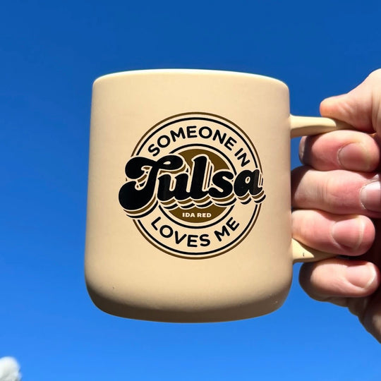 Someone in Tulsa Loves Me Mug Beige