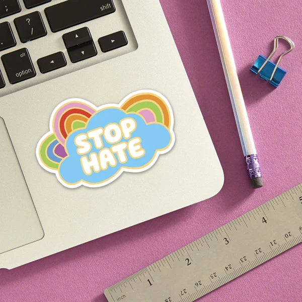 Stop Hate Die Cut Sticker