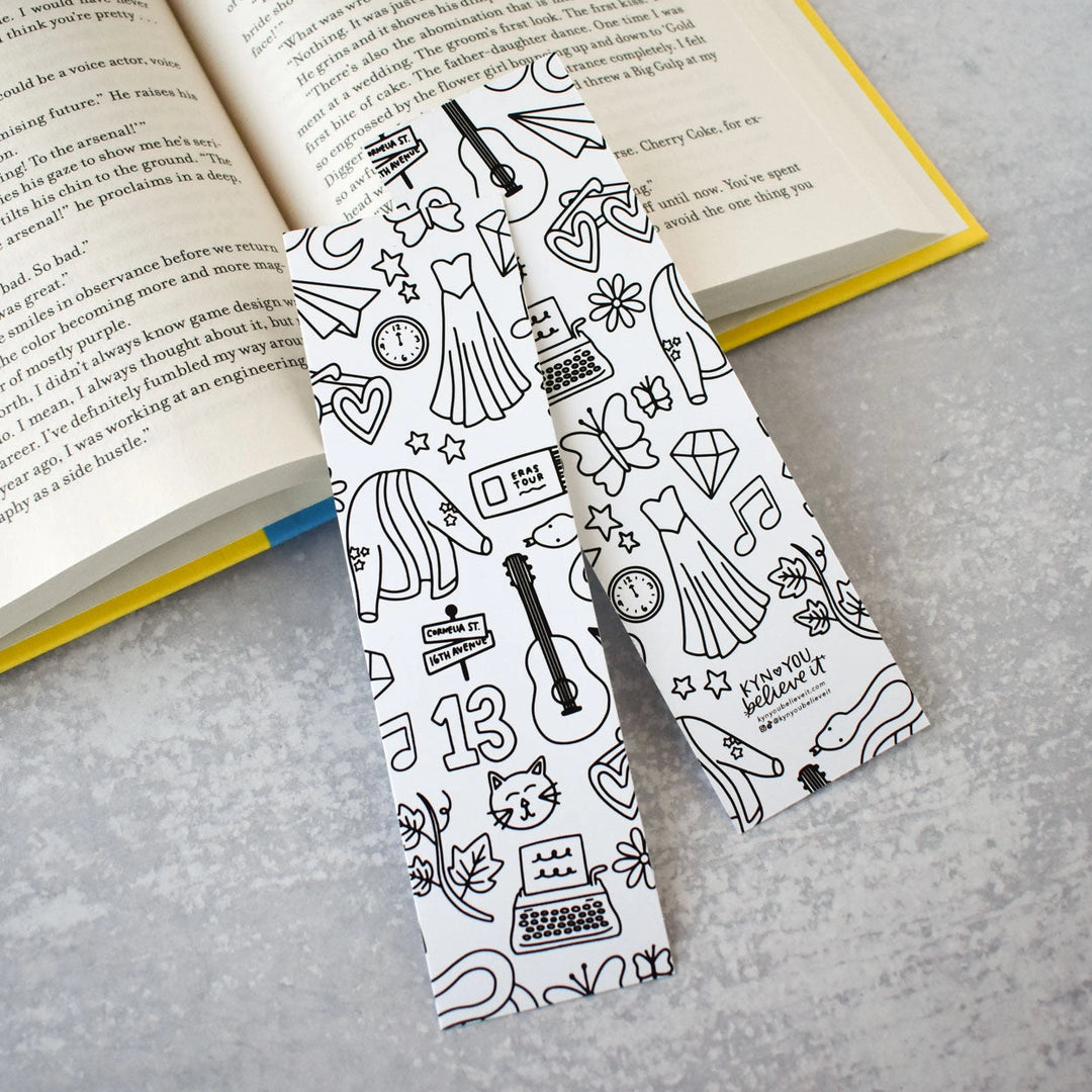 Swiftie Eras Color-Your-Own Bookmark