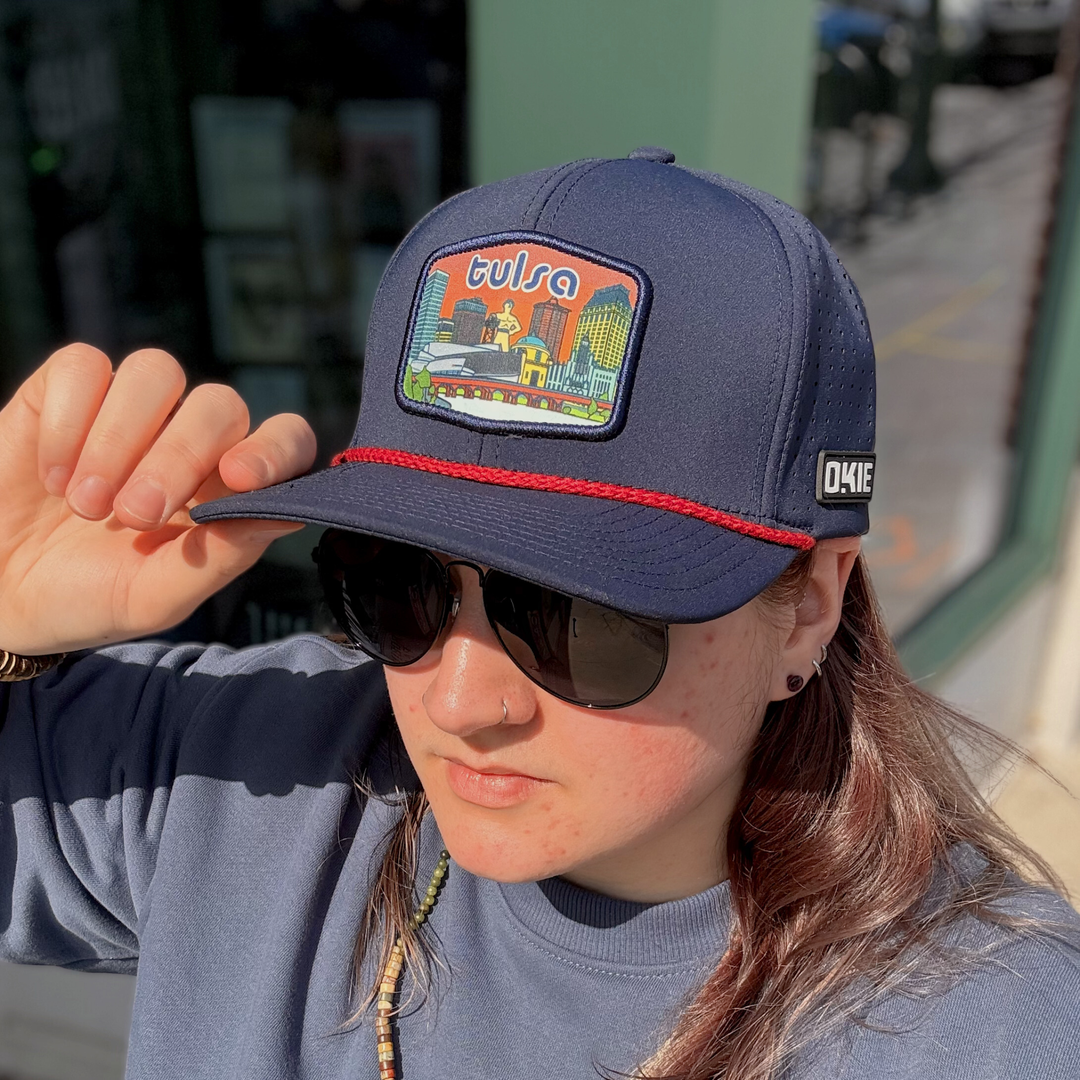 The Okie Brand - Tulsa Navy/Red Roped Performance Hat