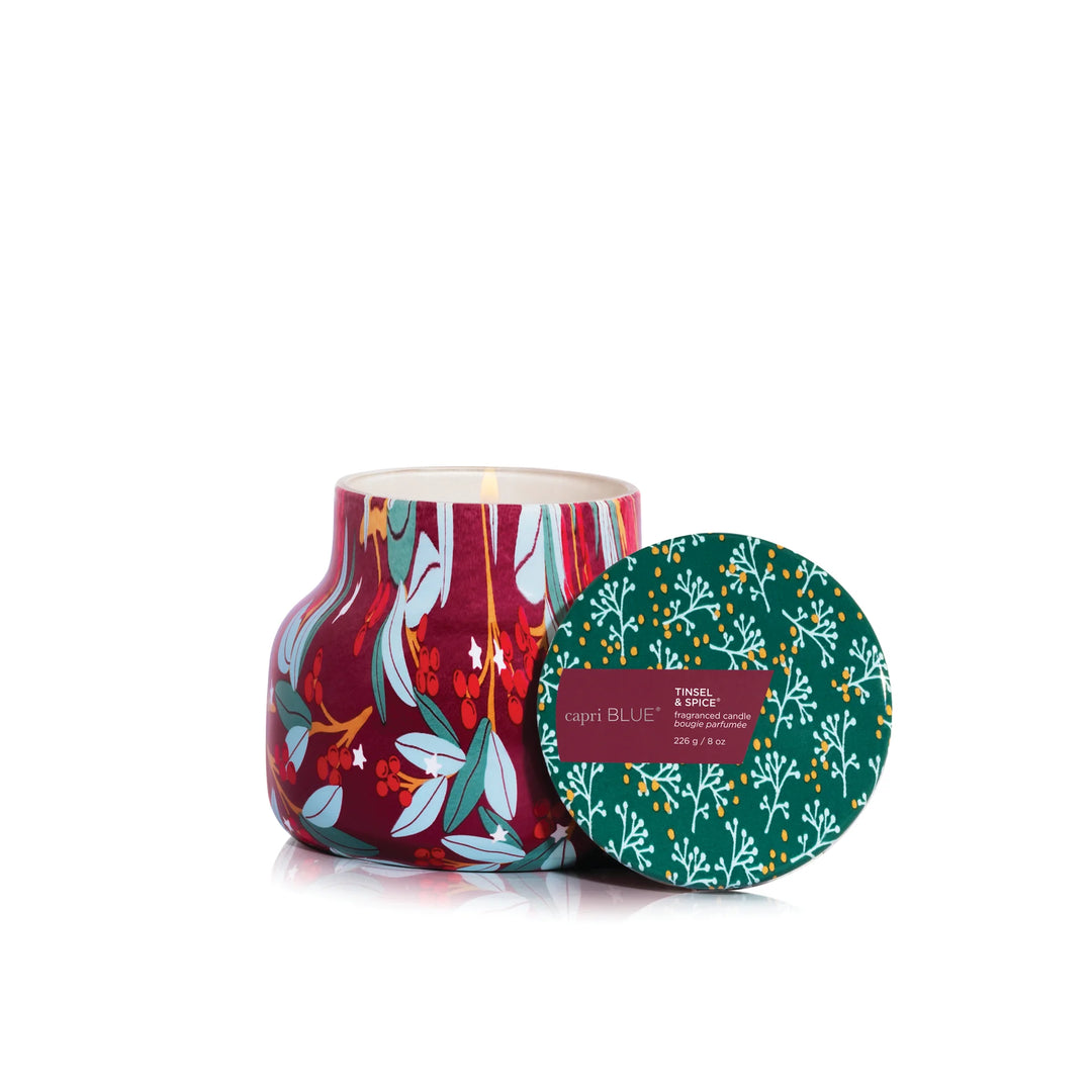 Capri Blue - Petite Tinsel & Spirce Pattern Play Candle 8 oz.