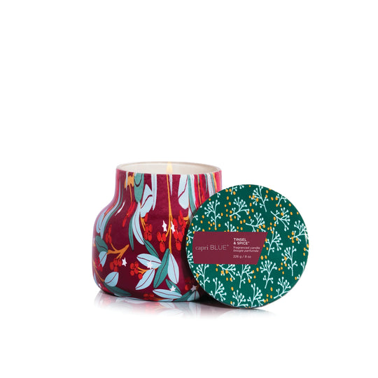 Capri Blue - Petite Tinsel & Spirce Pattern Play Candle 8 oz.