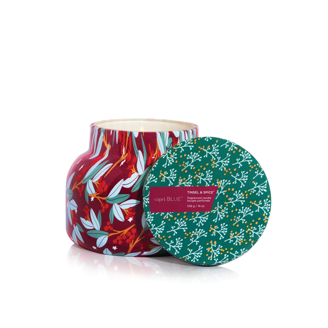 Capri Blue - Signature Tinsel & Spice Pattern Play Candle 19 oz.