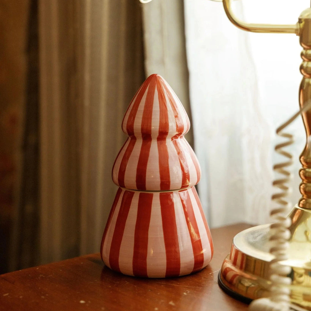 Pink Peppermint Christmas Tree Cabana Candle