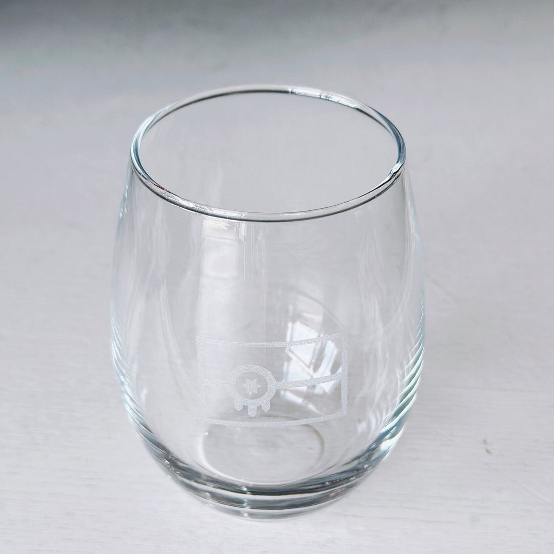 Stemless wine glass featuring Tulsa city flag – perfect Oklahoma pride gift or souvenir