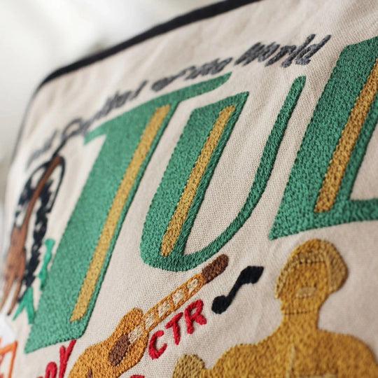 Tulsa Hand Embroidered Pillow