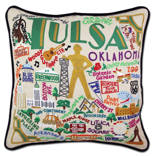 Tulsa Hand Embroidered Pillow
