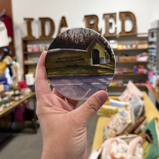 Coaster celebrating Holland Hall School – perfect Tulsa souvenir or alumni keepsake
