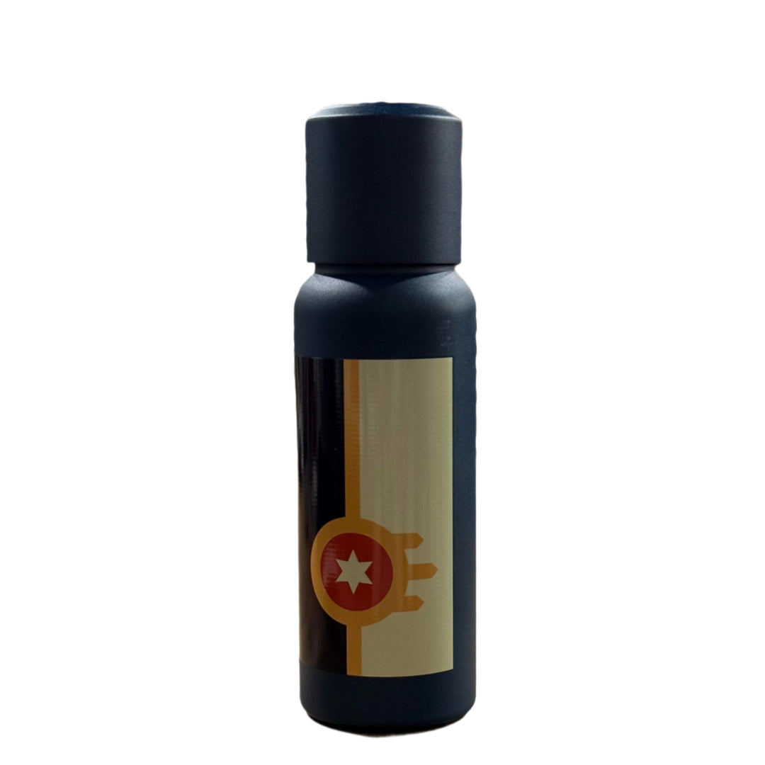Tulsa Flag Navy Water Bottle