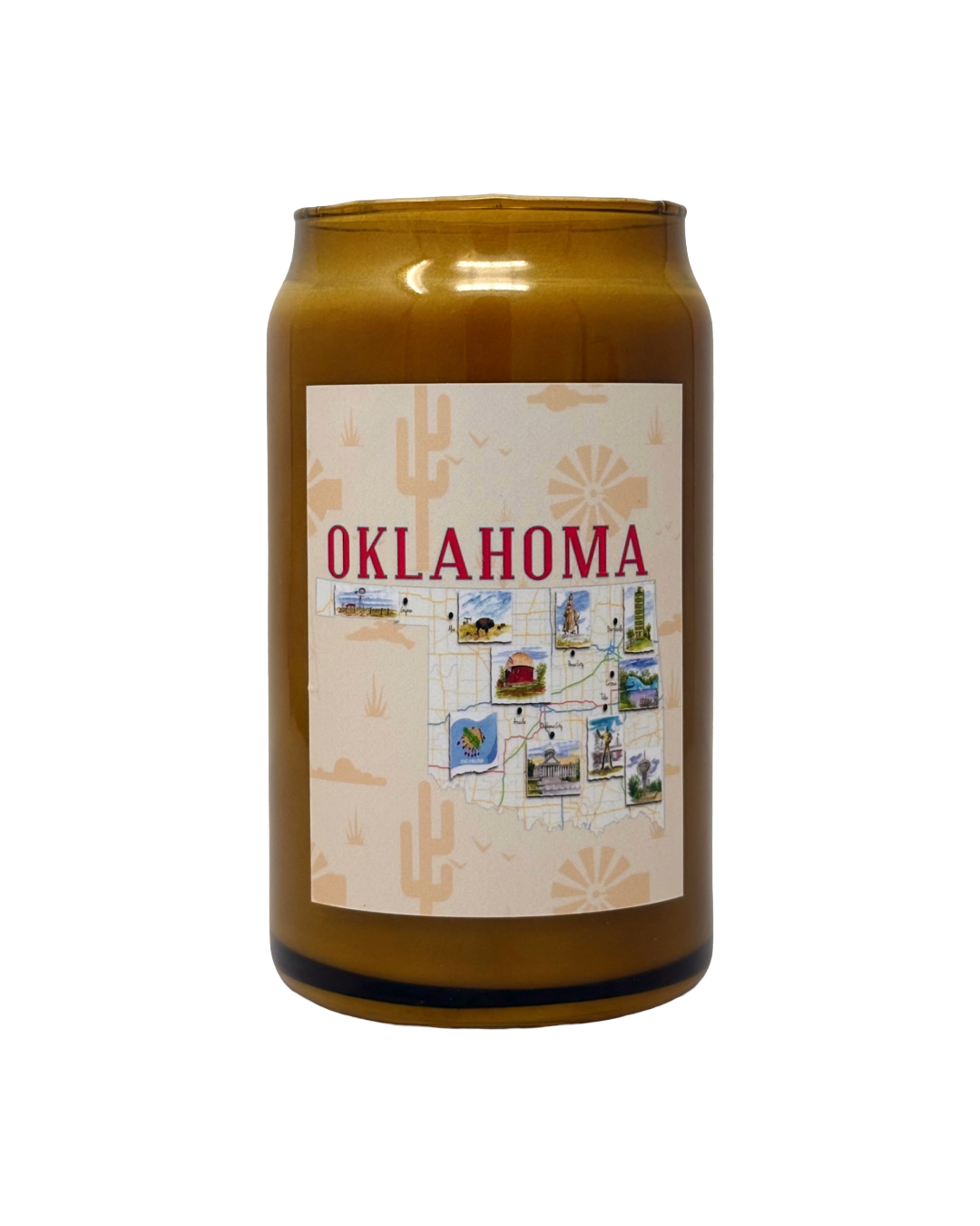 Oklahoma Map Tulsa in Ink Candle - Vanilla Woods