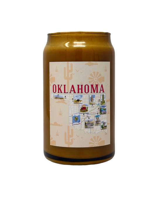 Oklahoma Map Tulsa in Ink Candle - Vanilla Woods