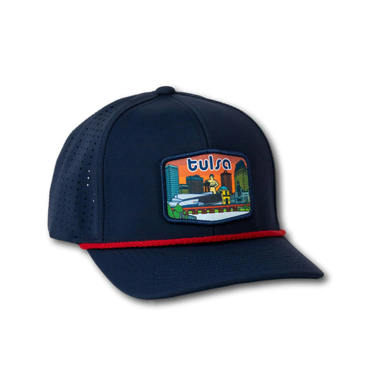 The Okie Brand - Tulsa Navy/Red Roped Performance Hat