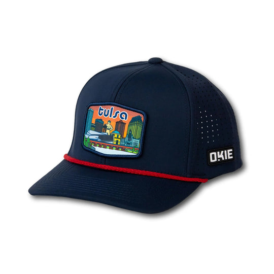 The Okie Brand - Tulsa Navy/Red Roped Performance Hat